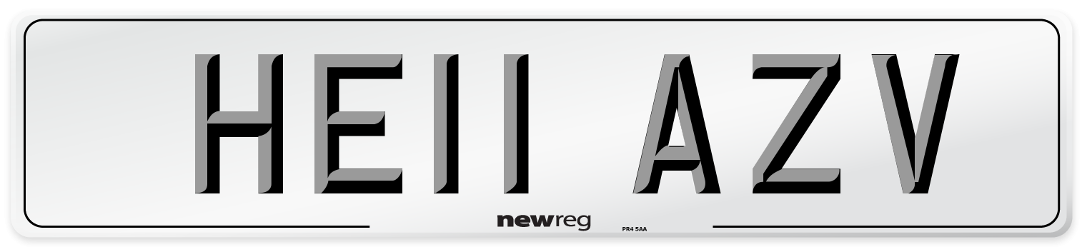 HE11 AZV Number Plate from New Reg